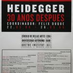 «Pensamiento, arte, poesía. Heidegger, 30 años después» | Congreso