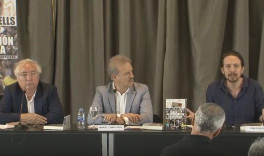 Manuel Castells, Pablo Iglesias y Manuel Campos Vidal