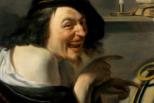 El "Demócrito" de Johan Moreelse sirve para ilustrar esta mesa en torno a la risa en la filosofía del Congreso Fugas.