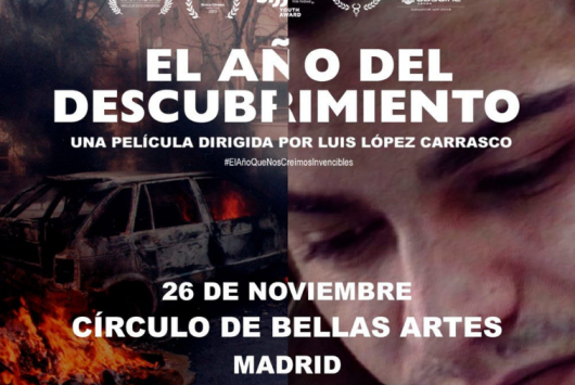 Cartel de "El año del descubrimiento", que se proyecta en pase único en Cine Estudio del CBA el jueves 26.11.2020 a las 19h.