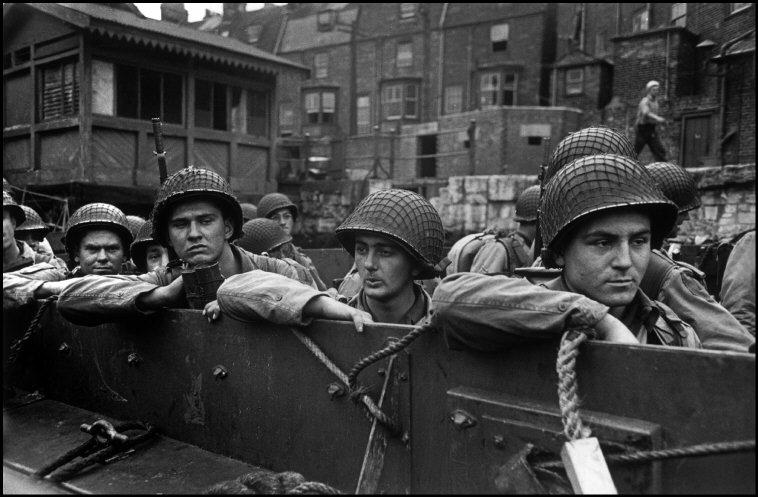 GB. Weymouth, Dorset. June 4th, 1944. American troops being ferried to larger ships in preparation for the allied invasion of Normandy.
